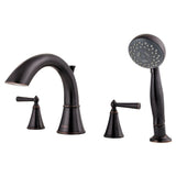 Pfister LG64GLY Saxton 2-Handle Complete Roman Tub Trim with Handheld Shower, Tuscan Bronze
