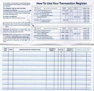 Checkbook Registers, 23-24-25 Calendars, for Personal Checkbook, Transactions Ledgers (10 Checkbook Registers)