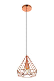Elegant Lighting Living District Jago 1-Light Transitional Metal Pendant In Brown Finish
