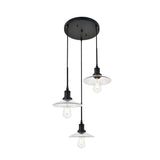 Living District Indoor Modern Home Decorative Bright Ceiling Waltz 3 Light Black Pendant