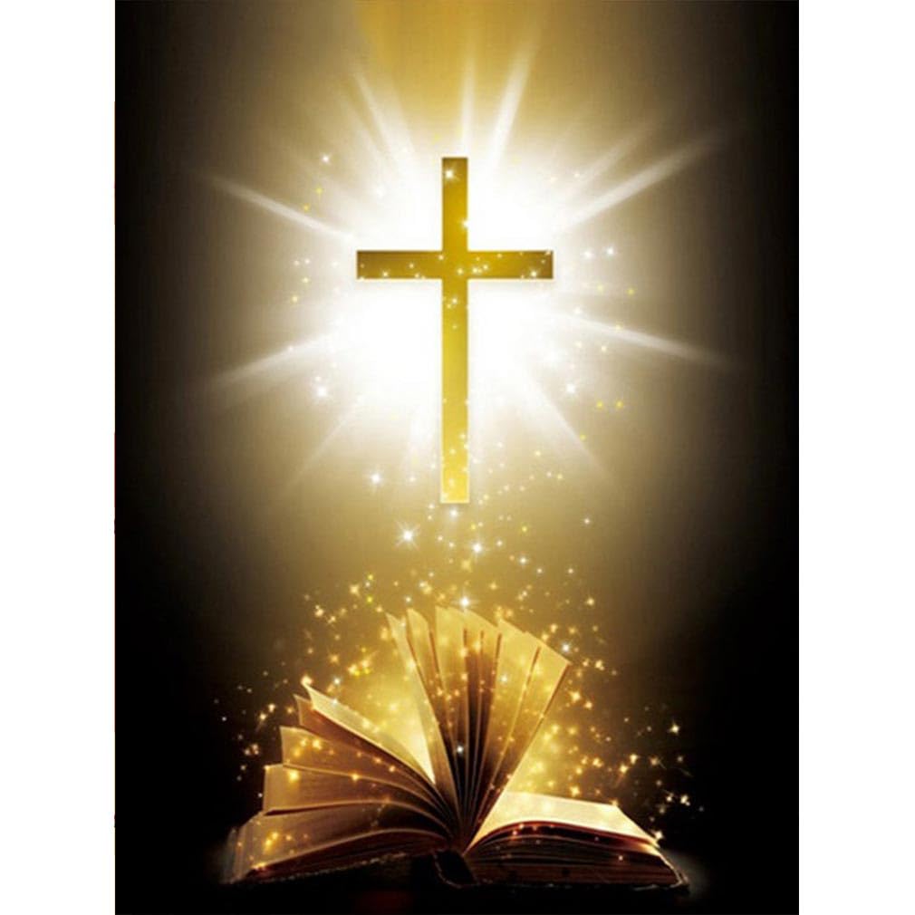 JFYHAB 5D DIY Christmas Diamond Painting Kits for Adults, Cross Full Drill Diamond Arts Rhinestone Pasted, DIY Painting Diamond 