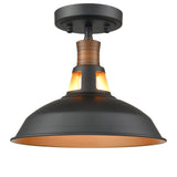 CLAXY Industrial Farmhouse Ceiling Light 1-Light Barn Ceiling Light Fixture Flush Mount for Bedroom Hallway Porch