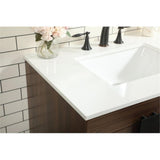 Elegant Decor Indoor Modern Under Sink Bathroom Fixtures Storage Organizer Cabinet 42 Inch Single Bathroom Vanity - White With B