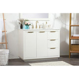 Elegant Decor Blake 42 Aluminum Alloy Mdf Single Bathroom Vanity In White