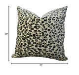 Plutus Brands Plutus Cheeta Handmade Throw Pillow, 20 X 30 Queen, Taupe/Black