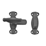 Renovators Supply Manufacturing 2 Black Wrought Iron Door Latch Lock Antique Style Slide Latch for Cabinets, Windows, or Cupboards Rust Resistant with Mounting Hardware