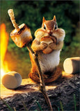 Chipmunk Roasts Marshmallow Funny Birthday Card