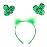 Enakshi Festival Novelty Saint Patrick Day Party Head Bopper Shamrocks Headband Green Sequin Irish Headwear Photo Props Gift|Clo