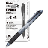 EnerGelX Retractable Roller Gel Pen, .5mm, Black Barrel/Ink, Dozen