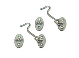 QCAA Reversible Hook, 304 Stainless Steel 360 Degree Swivel Cabin Hook Latch & Eye, 3, Stainless Steel, 2 Pack