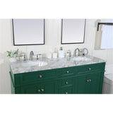 Elegant Decor Park Avenue 60 Metal Mdf Marble Double Bathroom Vanity In Green