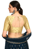 Soch Womens Gold Zari Embroidered Art Silk Padded Blouse With Sequins Gold 36