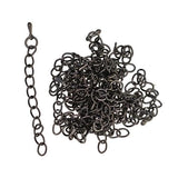 ATORSE 2x20 Sets Alloy Necklace Bracelet Anklet Jewelry Making Extender Chain Black