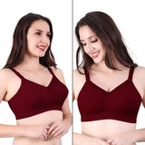 Trylo Riza Cottonfit Bra Combo Pack Marun & Marun 40 D - Cup - Pack Of-2,MARUN & MARUN,40,B0DQKX1QVK