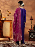 Libas Women'S Silk Blend Kurta Set (48962Oh_Purple