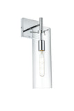 Living District Savant 1-Light Metal Wall Sconce In Black And Clear