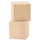DIY Wood Cubes 5-inch, Pack of 2 Large Blank Wooden Blocks for Crafts, STEM, Building, Monitor Riser, Photo Cube Craft, and Home