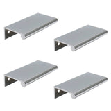 LC LICTOP 80mm/3.15 Back Mount Finger Pull Concealed Edge Tab Handle for Home Kitchen Door Drawer Cabinet 64mm/2.52 Hole Spacing