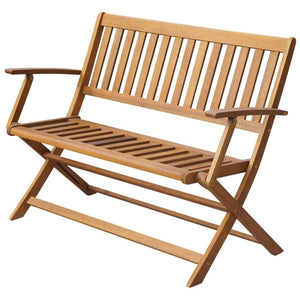 Vidaxl– Solid Acacia Wood Patio Bench, 47.2' Weather Resistant Garden Furniture, Comfort Designed With Backrest And Armrests, Easy To Assemble And Store, Suitable For Indoor And Outdoor Use.,Benches