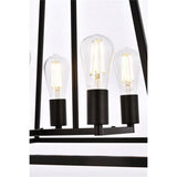 Living District Declan 4-Light Farmhouse Metal Pendant In Black Finish