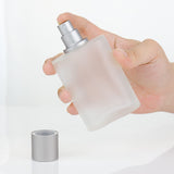 JJKMALL 100ML 3.4OZ Refillable Spray Perfume Bottles large cosmetic Fine Mist Atomizer Empty Frosted Clear Glass Essential Oil C
