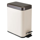 mDesign Small Modern 1.3 Gallon Rectangle Metal Lidded Step Trash Can, Compact Garbage Bin with Removable Liner Bucket and Handl