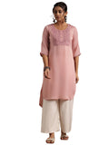 Libas Women'S Polyester Yoke Design Straight Kurta (29206 Peach