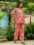 Leriya Fashion Women'S Rayon Printed Regular Kurta Set (Lf-W2149&Tr1116_Red_L)
