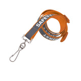 Heavy Duty Reflective Lanyard with Safety First Imprinted High Visibility Neck Strap Badge and Key Holder with Breakaway Clasp
