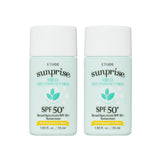 ETUDE Sunprise Mild Airy Finish Sun Milk Duo Set (55ml*2) SPF50+ / PA++++ | Sebum-free, Non-Sticky, Long Lasting Protection, 100