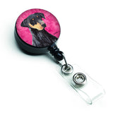 Carolines Treasures SC9126PKBR Pink Doberman Retractable Badge Reel for Nurses ID Badge Holder with Clip Retractable Employee 
