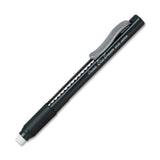 Pentel Clic Eraser, Retractable, Pocket Clip, Rubber Grip, Black Barrel (PENZE22A)