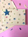 Dovetail Owlsome Gift Wrapping Paper Pack of 20 Sheets (29 x 19 in) | Owl & Birdhouse Design for Birthdays, Baby Showers, Retu