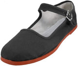 Shoes 18 Womens Cotton China Doll Mary Jane Shoes Ballerina Ballet Flats Shoes 114 Black Canvas 8