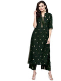 Gosriki Women'S Cotton Straight Kurta With Palazzo (Gshk122_Xl_Green_X-Large),Green,,B09H3875C4