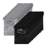 Jyft Shoe Bag Combo Pack Of 24 Grey & Black Transparent NonWoven Fabric Shoe Pouches For Traveling