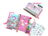 Crackles Transparent Loose Leaft Sequin Unicorn Handbook | Customize Your Own Colorful Notebook | Diary Handbook