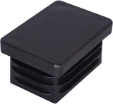 (Pack of 10) Rectangular Plastic Plugs 63/64 x 1-3/8 (25 x 35 mm), Matt Rectangular Plugs, Rectangular Tube Inserts, Fence Post 