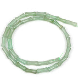 GEM-Inside 30Pcs 5x12mm Natural Green Aventurine Jade Plant Bamboo Knot Bone Beads for Jewelry Making Power Energy Chakra Stone 