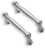 ZAUYX Solid Heavy Duty 10 Pack 3-1/2 Inch Hole Center Brushed Satin Nickel Cabinet Pulls Kitchen Cabinet Hardware Kitchen Handle