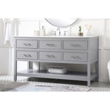 Elegant Decor Sinclaire 60 Aluminum Alloy & Mdf Single Bathroom Vanity In Gray