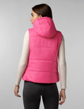 FYLTR Women's Sleeveless Puffer Jacket With Contrast Full Zipper - Hood With Contrast Lining | Side Pockets | Quilt Pattern | Casual Winterwear For Women,Berry Velvet