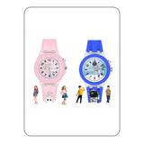 Spiky Analog Watch For Kids Combo (Pink & Blue) | 3D Cartoon | 7 Multicolor Led Luminous Lights With Silicone Strap | Best Birth
