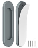 MeBantoo 2 Pack Self-Stick Door Handles, 4 Inch Aluminum Alloy Self Adhesive Flat Finger Pulls, No Drill Cabinet Knobs for Drawe