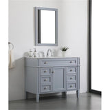 Elegant Decor Park Avenue 42 Metal Mdf Marble Single Bathroom Vanity In Gray
