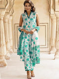 Shienzy Womens Cotton Blend Kurta And Pant (Shz1435_Mint Green_3Xl)