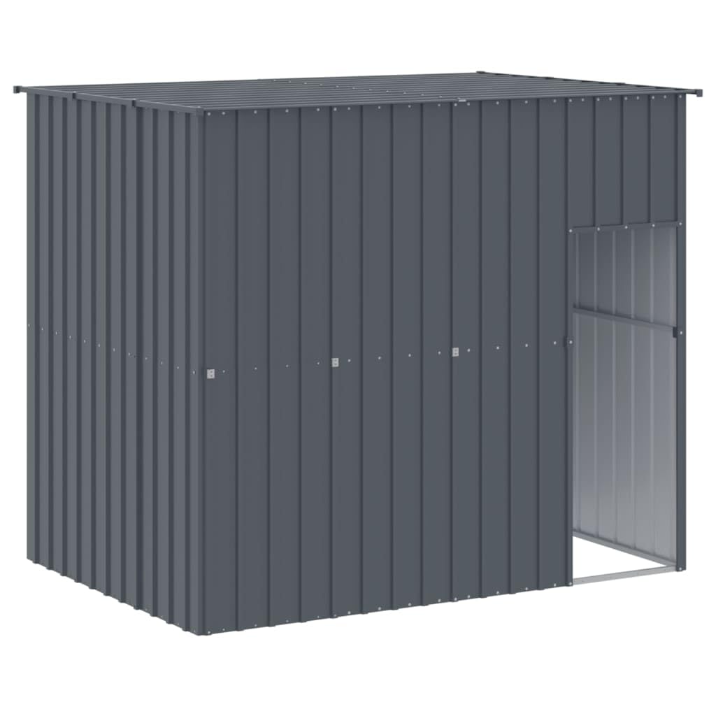 Vidaxl Dog House, Dog Kennel With Roof, Dog Cage With Lockable Door And Latch, Pet House For Small Animals, Anthracite Galvanised Steel