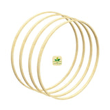 Zazza Home Decor Macrame Bamboo Wood Craft Hoop Round Rings For Making Wedding Wreath Decor And Wall Hanging Craft 4Pcs. (16 In