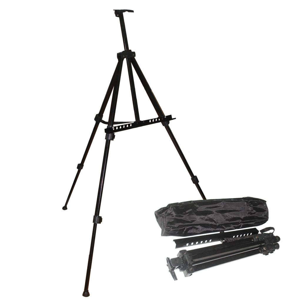 Aluminum Easel Lightweight Display Tripod Menu Poster Picture Holder Stand Folding Light Weight Easel w/ Free Carry Case