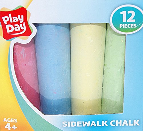 Play Day Indoor Outdoor Jumbo Chalkboard Sidewalk Chalk - 12 Pieces